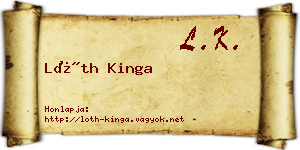 Lóth Kinga névjegykártya