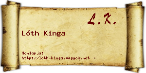 Lóth Kinga névjegykártya