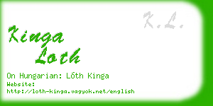 kinga loth business card